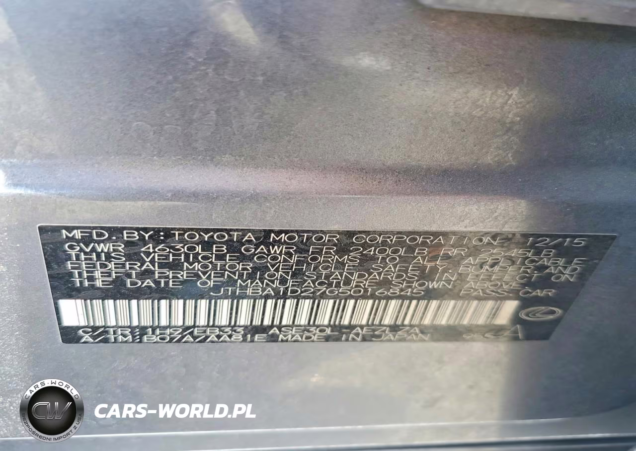 2016 Lexus Is 200T VIN:JTHBA1D27G5016845 - 12