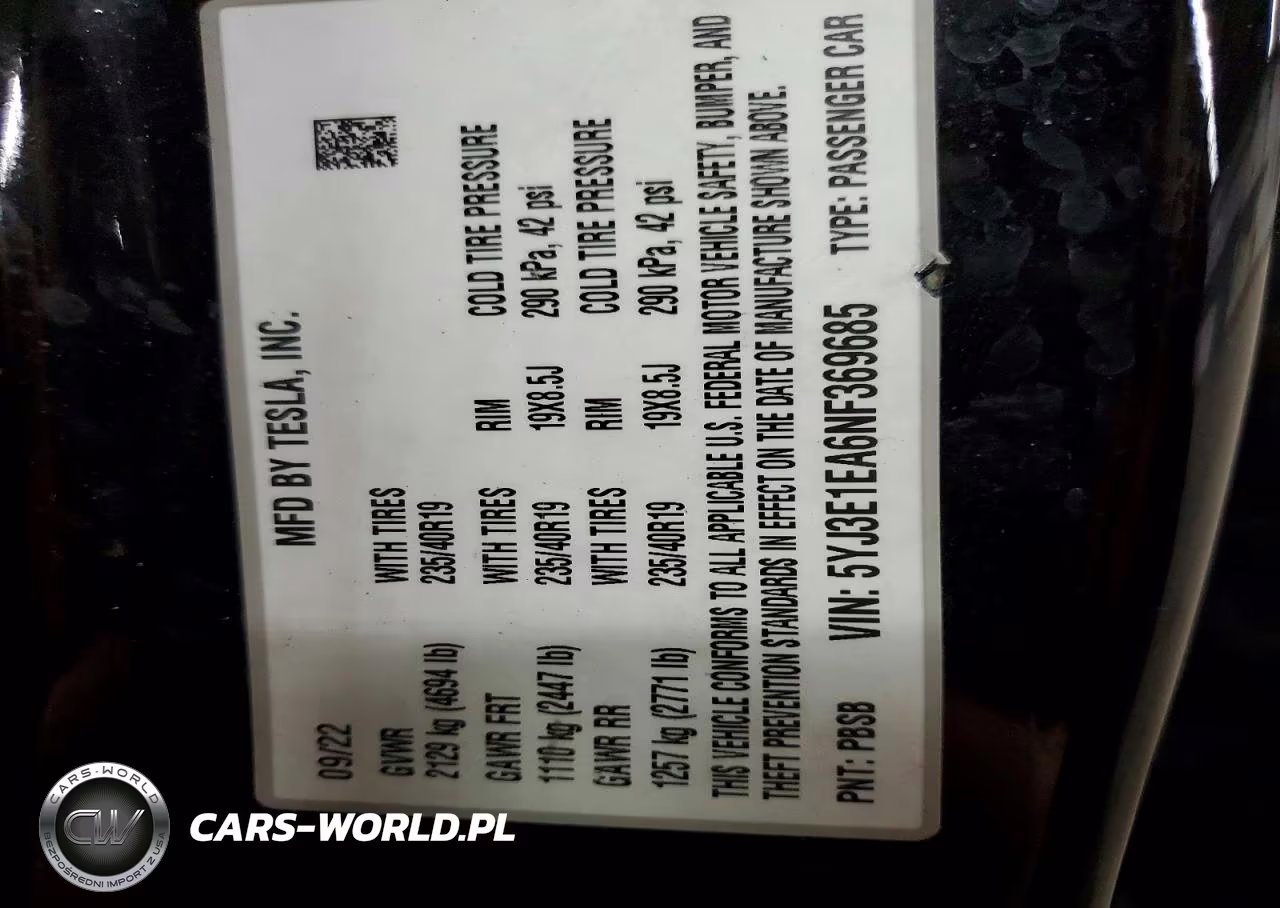2022 Tesla Model 3 VIN:5YJ3E1EA6NF369685 - 12