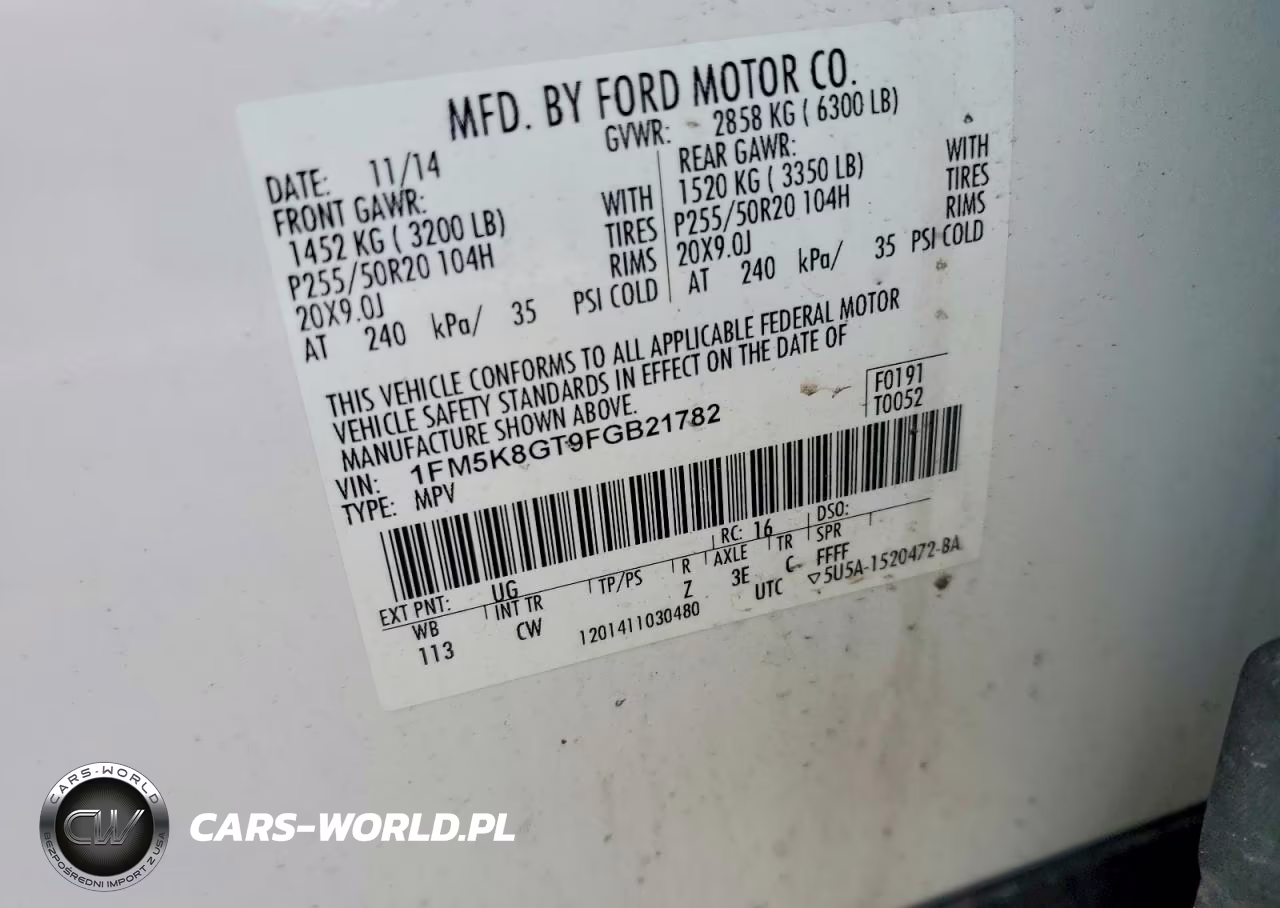 2015 Ford Explorer Sport VIN:1FM5K8GT9FGB21782 - 13