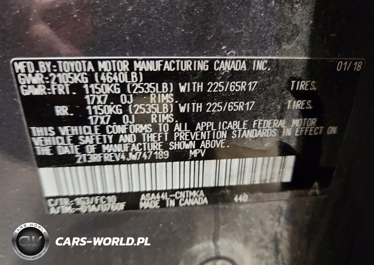 2018 Toyota Rav4 Xle VIN:2T3RFREV4JW747189 - 14