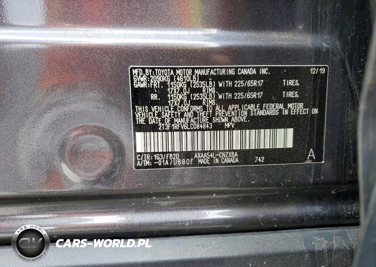 2020 Toyota Rav4 VIN:2T3F1RFV6LC084843 - 13