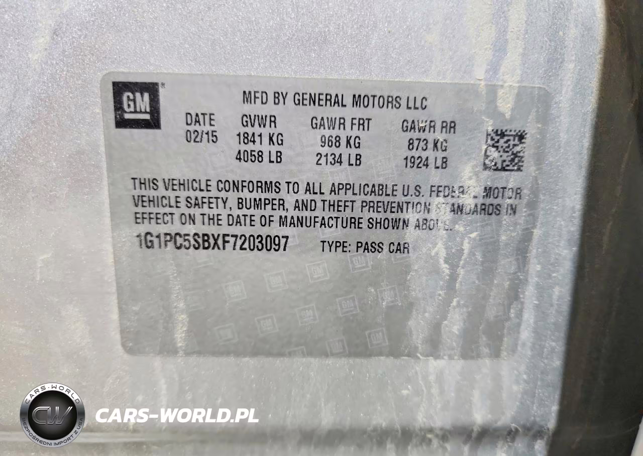 2015 Chevrolet Cruze Lt VIN:1G1PC5SBXF7203097 - 13