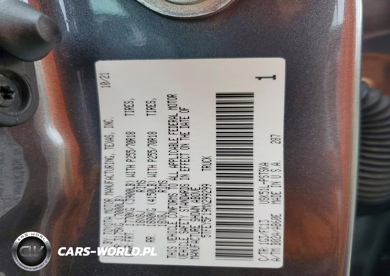 2021 Toyota Tundra Crewmax Sr5 VIN:5TFEY5F19MX299299 - 12