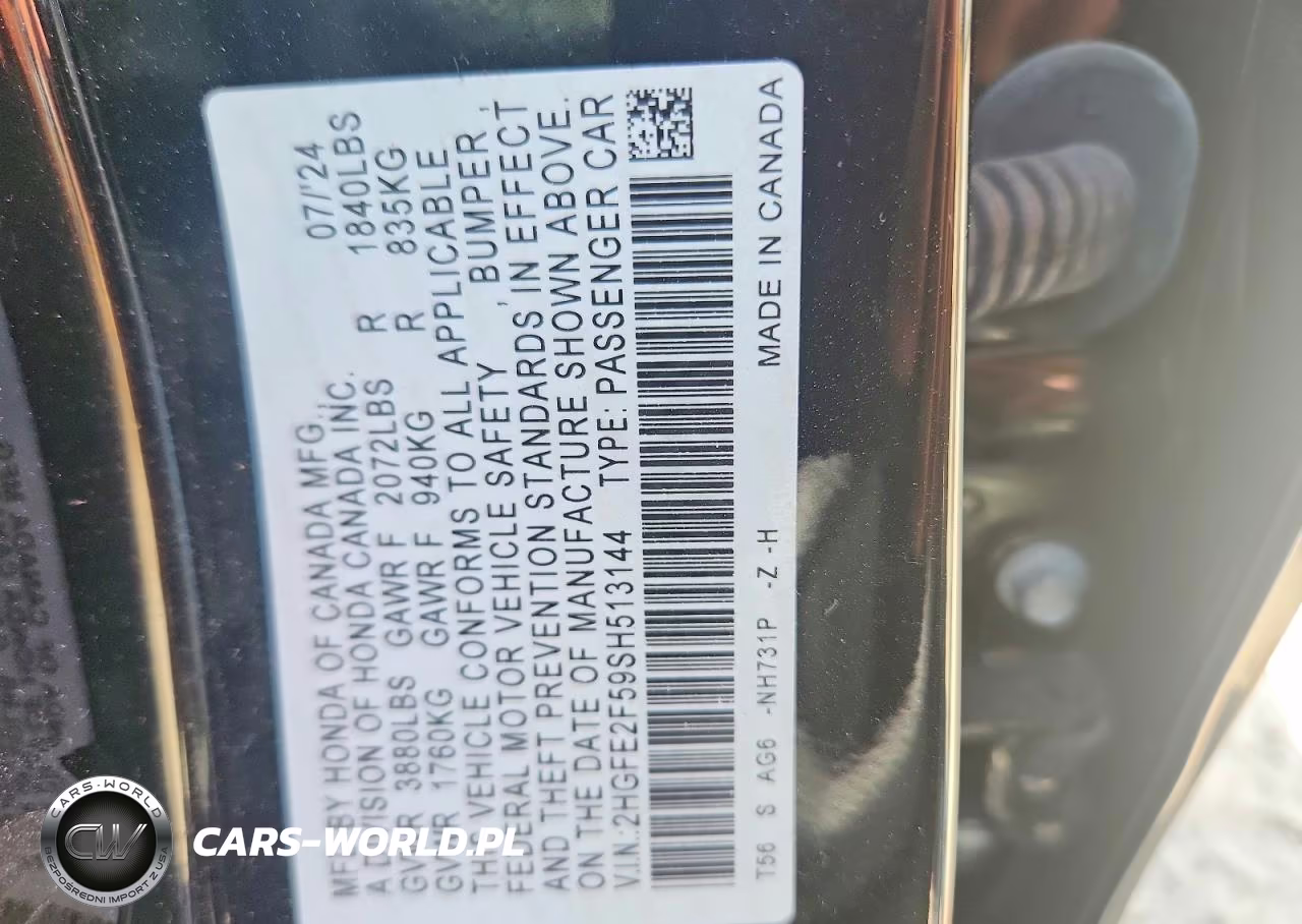 2025 Honda Civic Sport VIN:2HGFE2F59SH513144 - 13