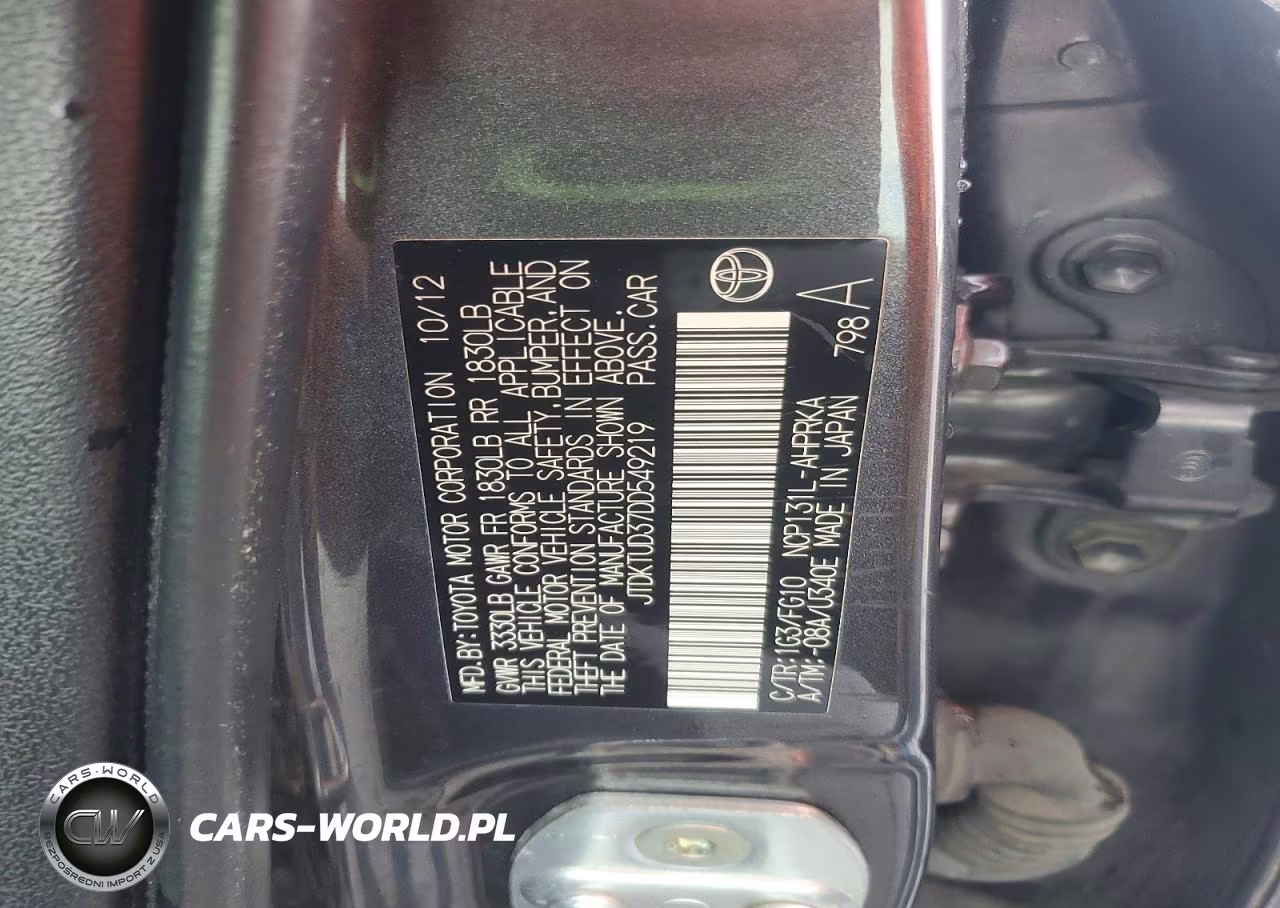 2013 Toyota Yaris 5-Door Le VIN:JTDKTUD37DD549219 - 12