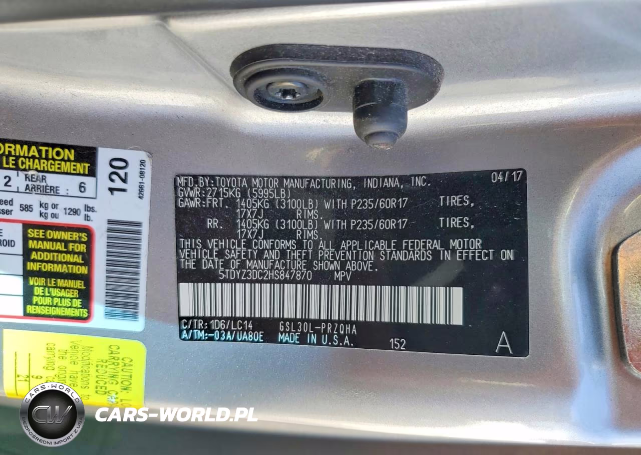 2017 Toyota Sienna Xle Premium 8-Passenger VIN:5TDYZ3DC2HS847870 - 13