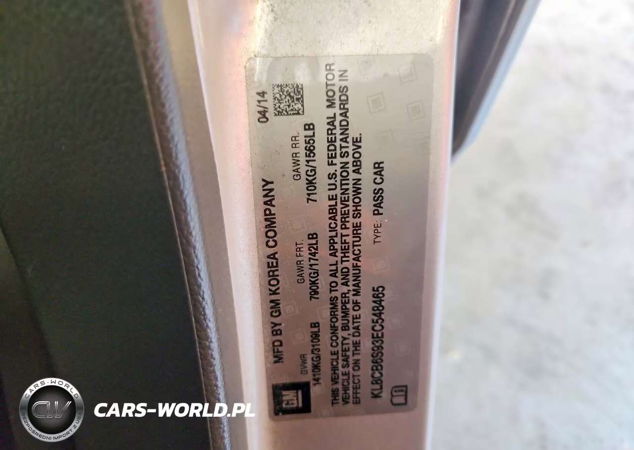2014 Chevrolet Spark Ls VIN:KL8CB6S93EC548465 - 12