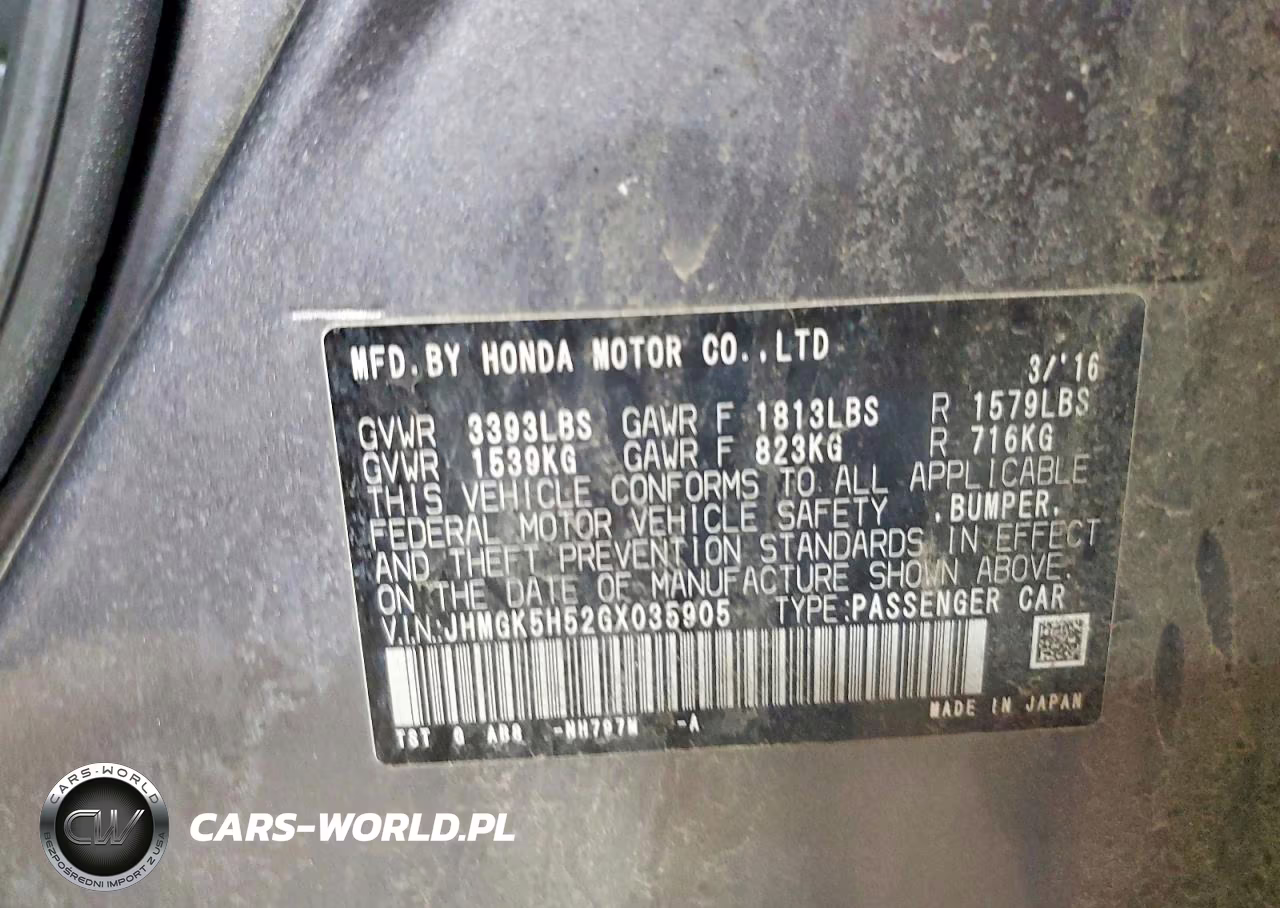 2016 Honda Fit Lx VIN:JHMGK5H52GX035905 - 12