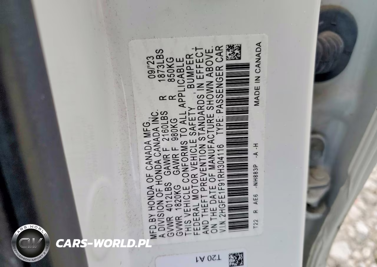2024 Honda Civic Touring VIN:2HGFE1F91RH304116 - 12