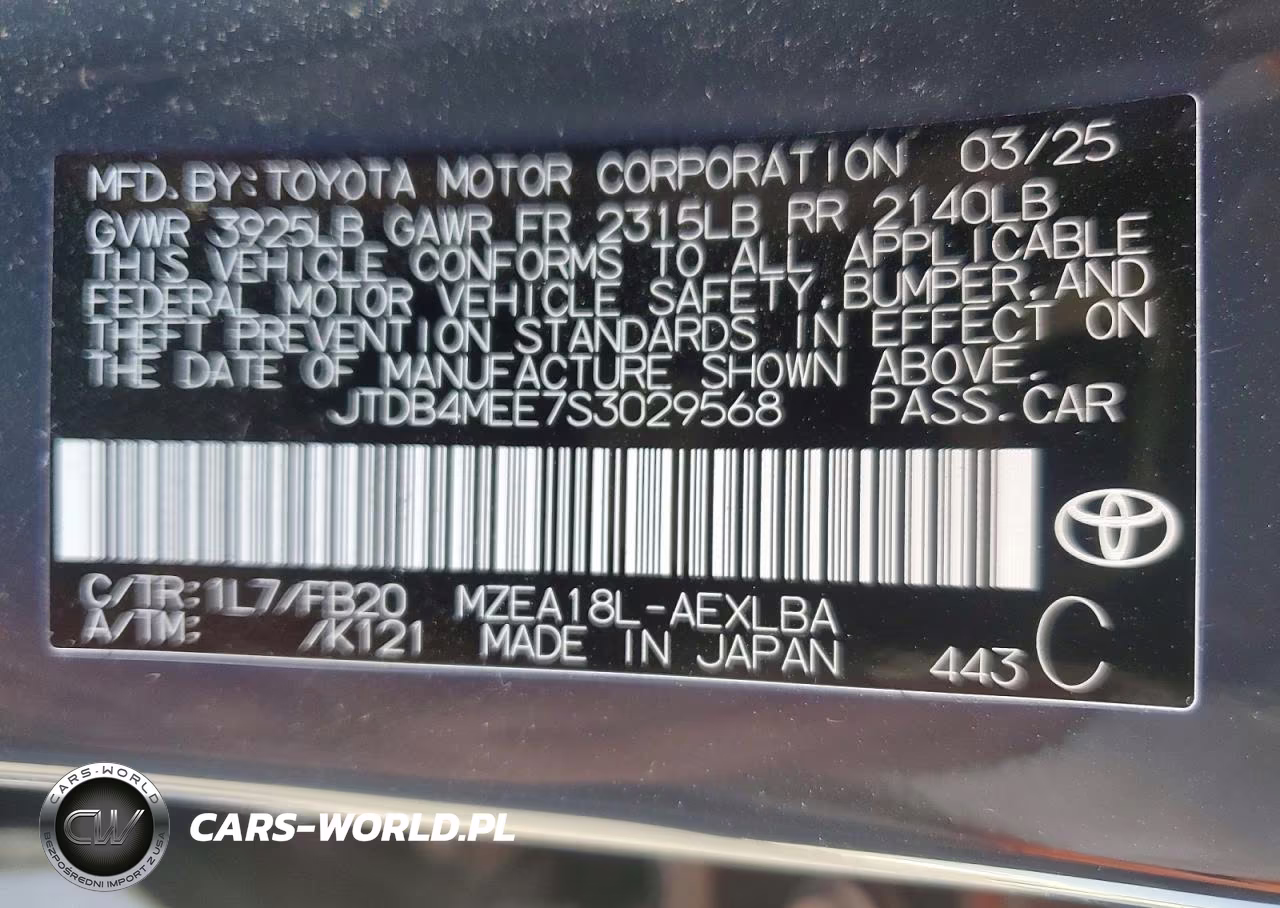 2025 Toyota Corolla Le VIN:JTDB4MEE7S3029568 - 12