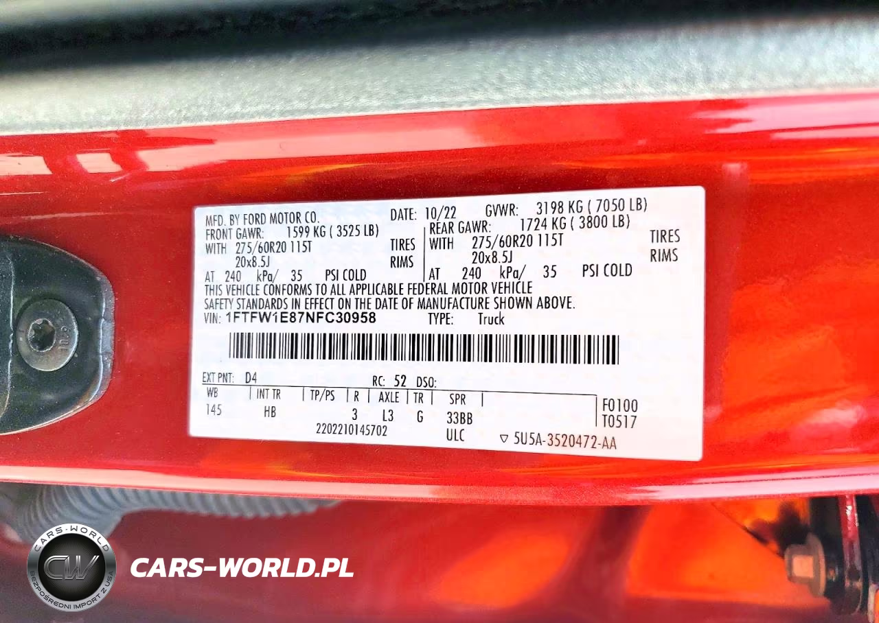 2022 Ford F150 Supercrew VIN:1FTFW1E87NFC30958 - 12