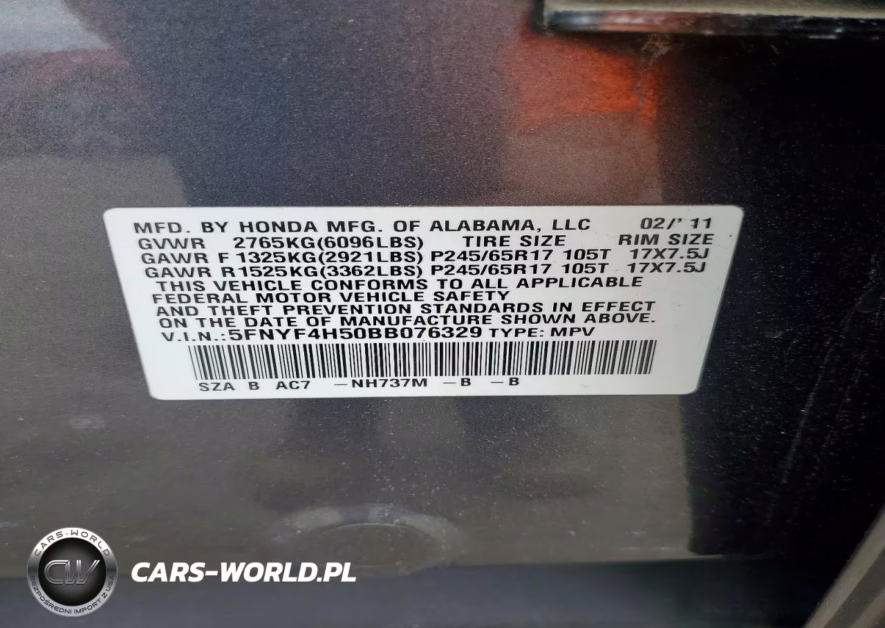 2011 Honda Pilot Exl VIN:5FNYF4H50BB076329 - 13