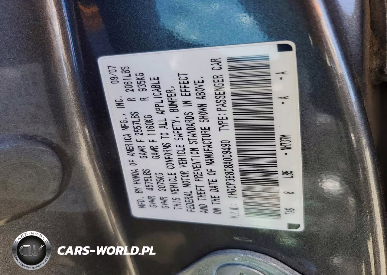 2008 Honda Accord Exl VIN:1HGCP36808A009490 - 13