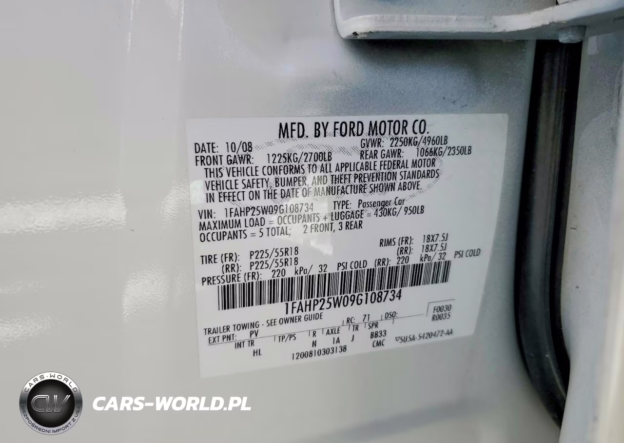 2009 Ford Taurus Limited VIN:1FAHP25W09G108734 - 12