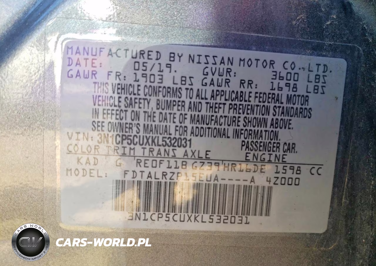 2019 Nissan Kicks S VIN:3N1CP5CUXKL532031 - 13
