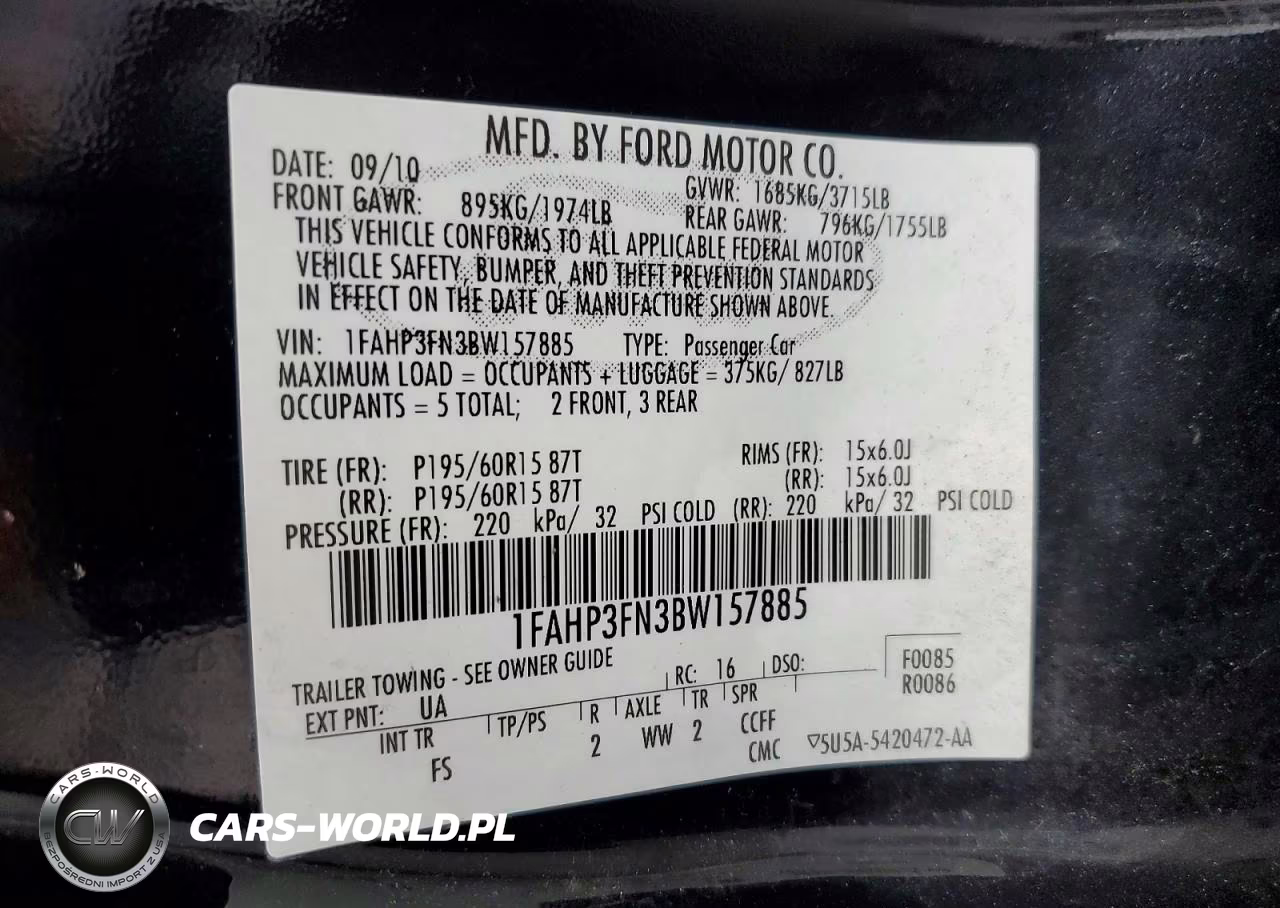 2011 Ford Focus Se VIN:1FAHP3FN3BW157885 - 12