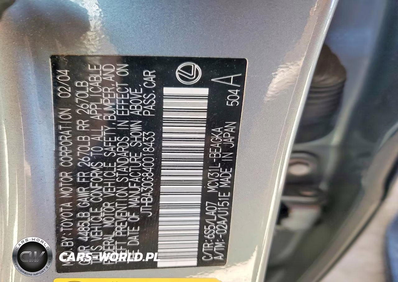 2004 Lexus Es 330 VIN:JTHBA30G840018433 - 12