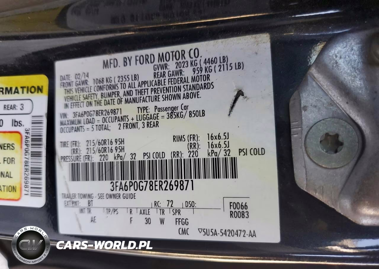 2014 Ford Fusion S VIN:3FA6P0G78ER269871 - 13