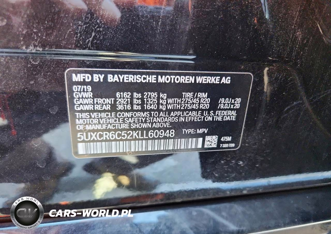 2019 BMW X5 xDrive40I VIN:5UXCR6C52KLL60948 - 12