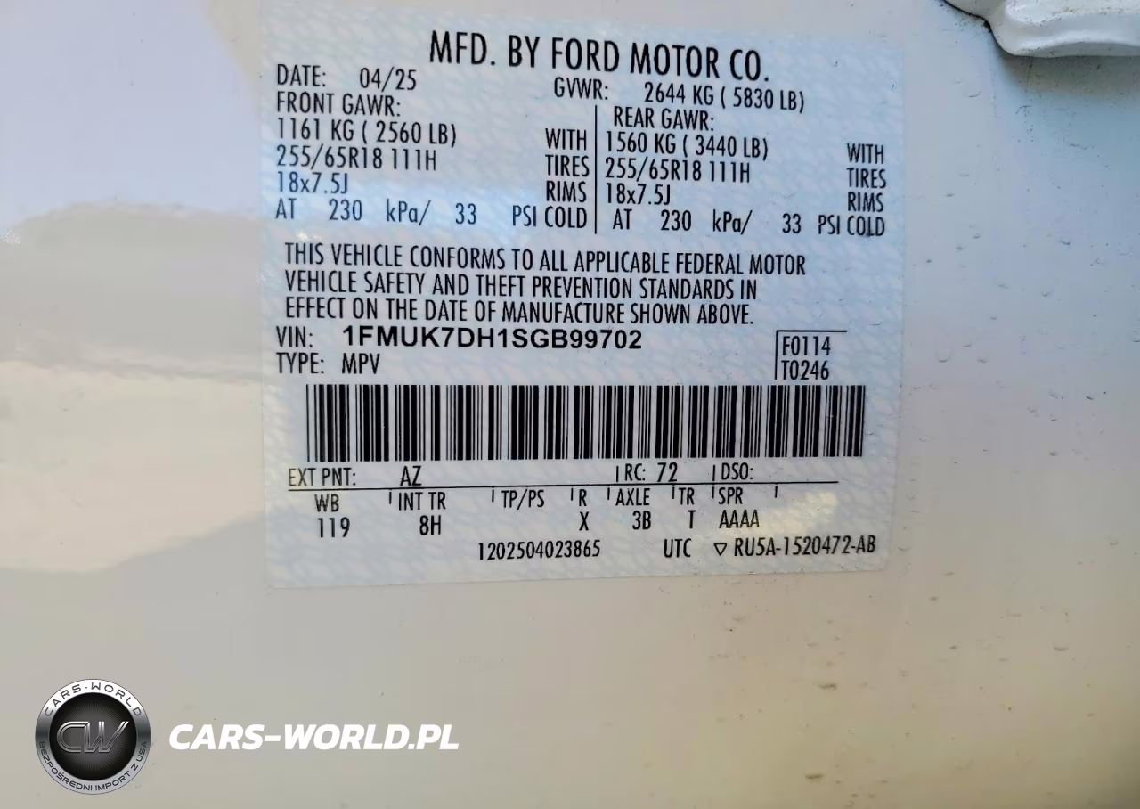 2025 Ford Explorer Active VIN:1FMUK7DH1SGB99702 - 14