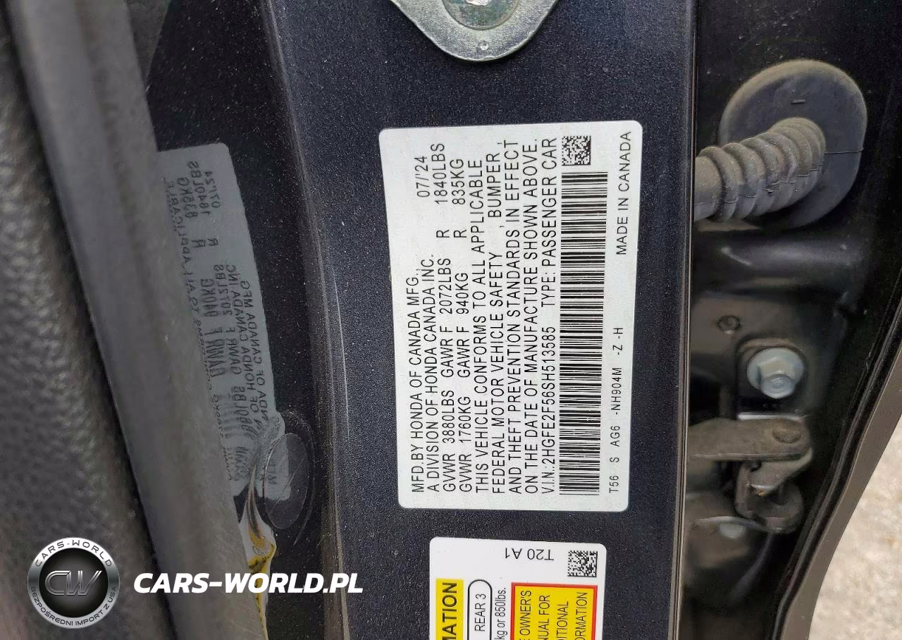 2025 Honda Civic Sport VIN:2HGFE2F56SH513585 - 12