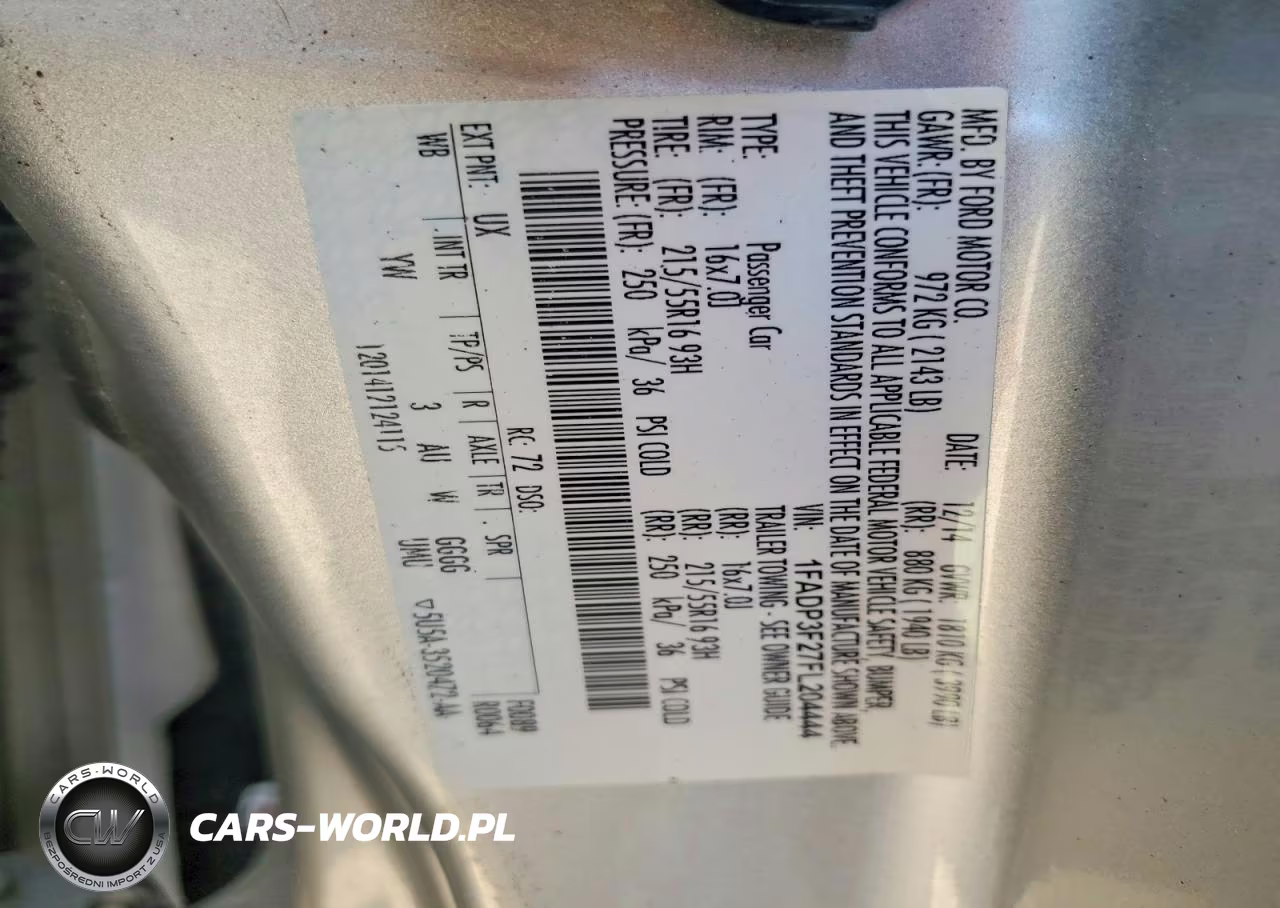 2015 Ford Focus Se 4D Sedan VIN:1FADP3F27FL204444 - 12