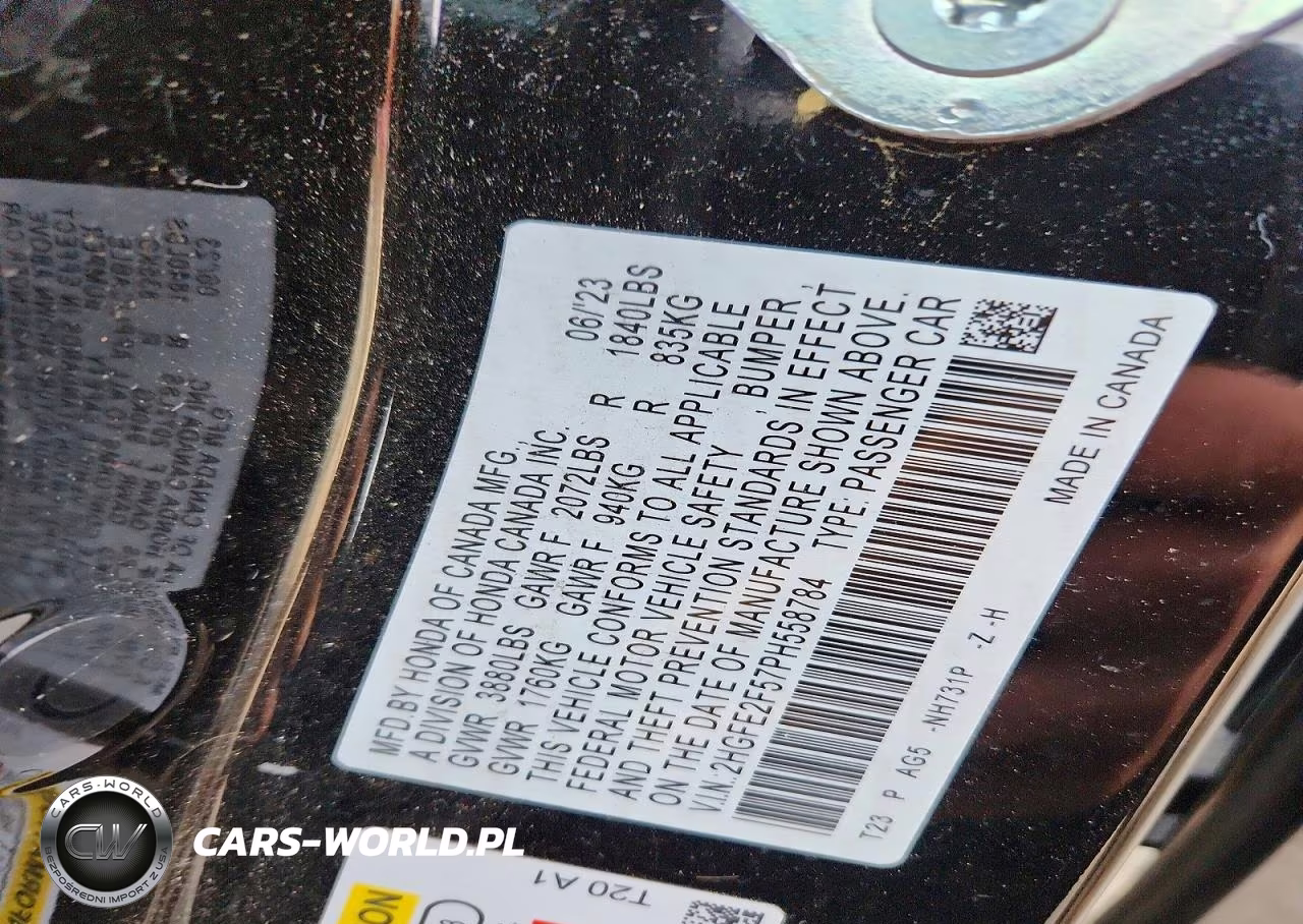 2023 Honda Civic Sport VIN:2HGFE2F57PH558784 - 12