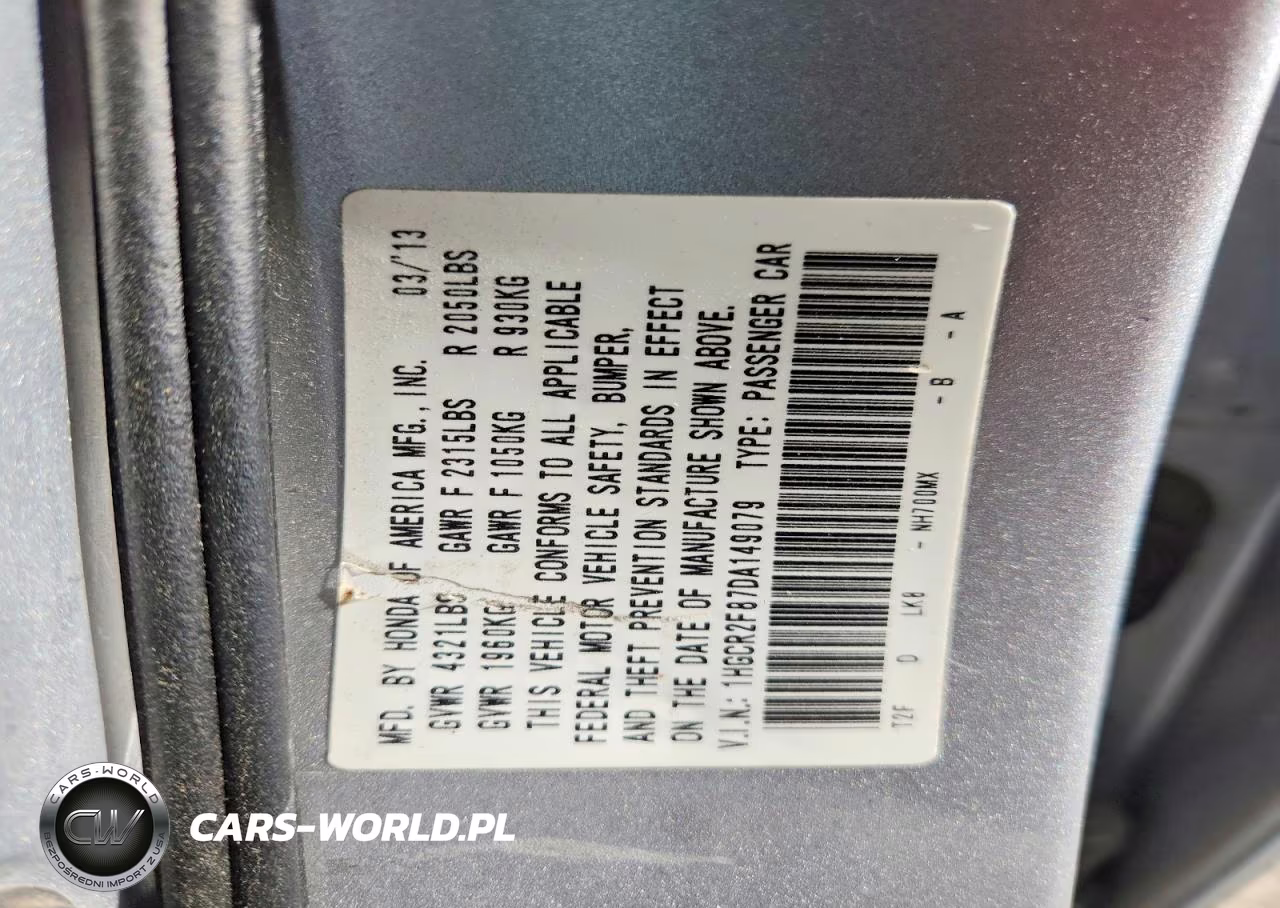 2013 Honda Accord Exl VIN:1HGCR2F87DA149079 - 13