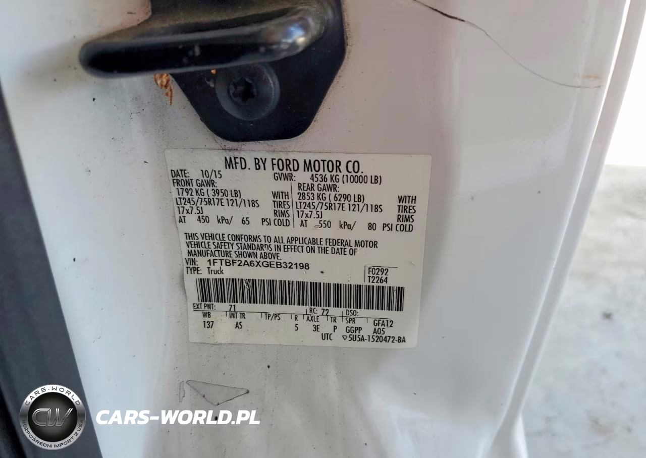 2016 Ford F250 Super Duty VIN:1FTBF2A6XGEB32198 - 12