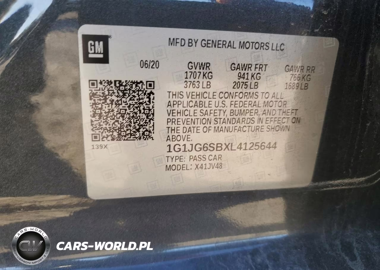 2020 Chevrolet Sonic VIN:1G1JG6SBXL4125644 - 12