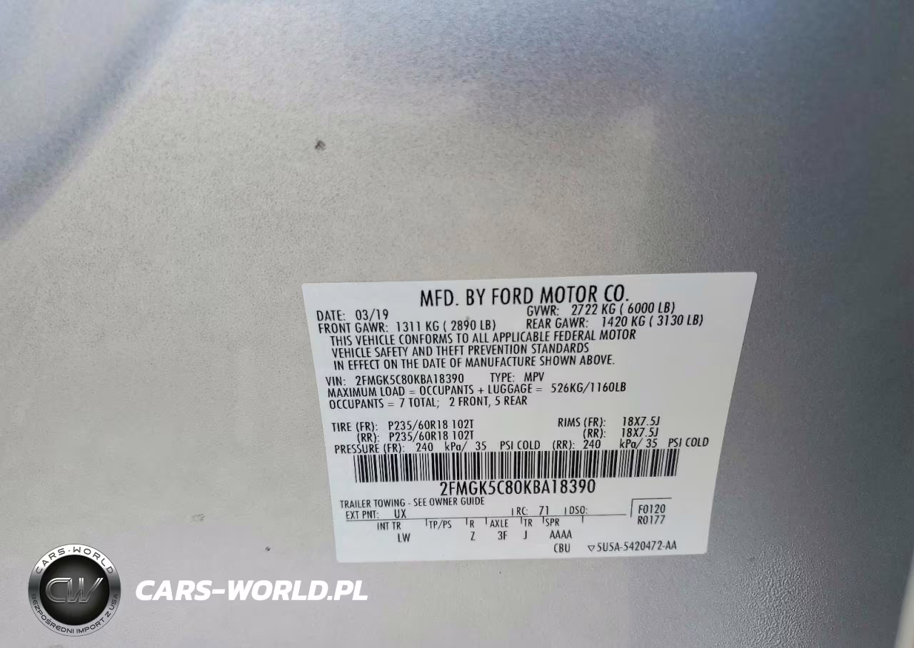2019 Ford Flex Sel VIN:2FMGK5C80KBA18390 - 14