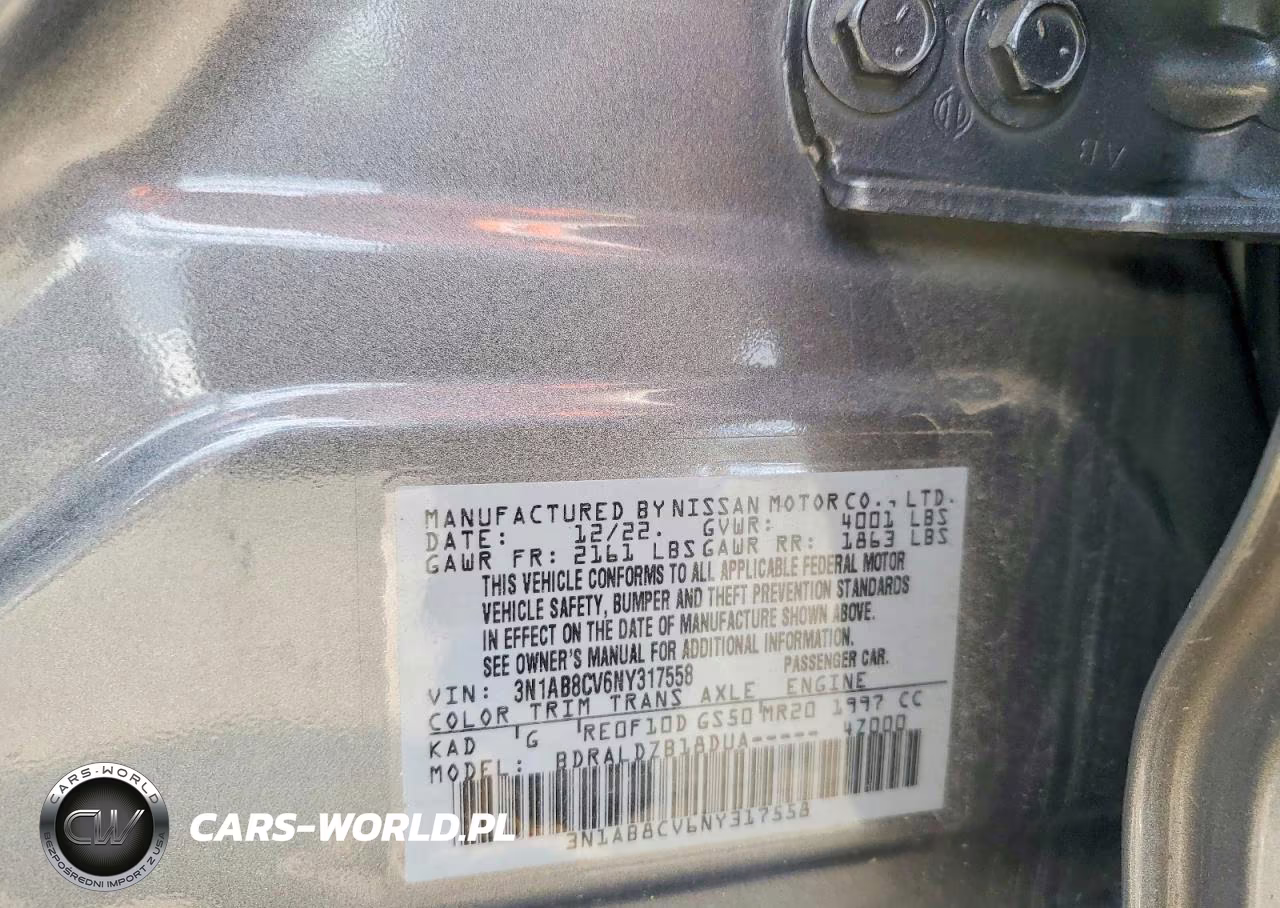 2022 Nissan Sentra Sv VIN:3N1AB8CV6NY317558 - 12