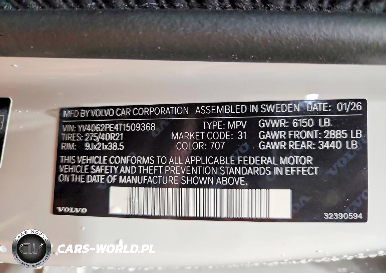 2026 Volvo Xc90 Plus VIN:YV4062PE4T1509368 - 13