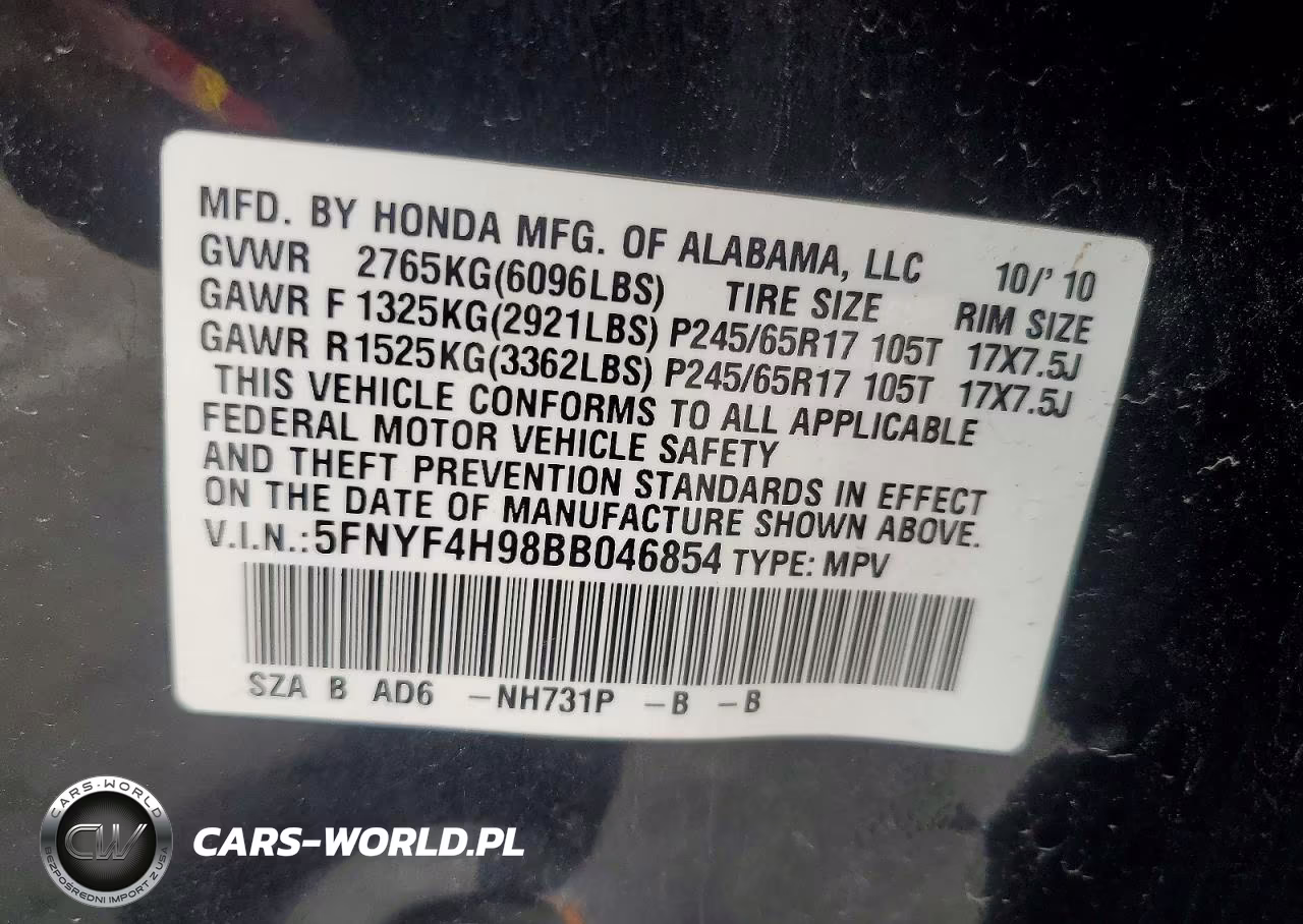 2011 Honda Pilot Touring VIN:5FNYF4H98BB046854 - 13