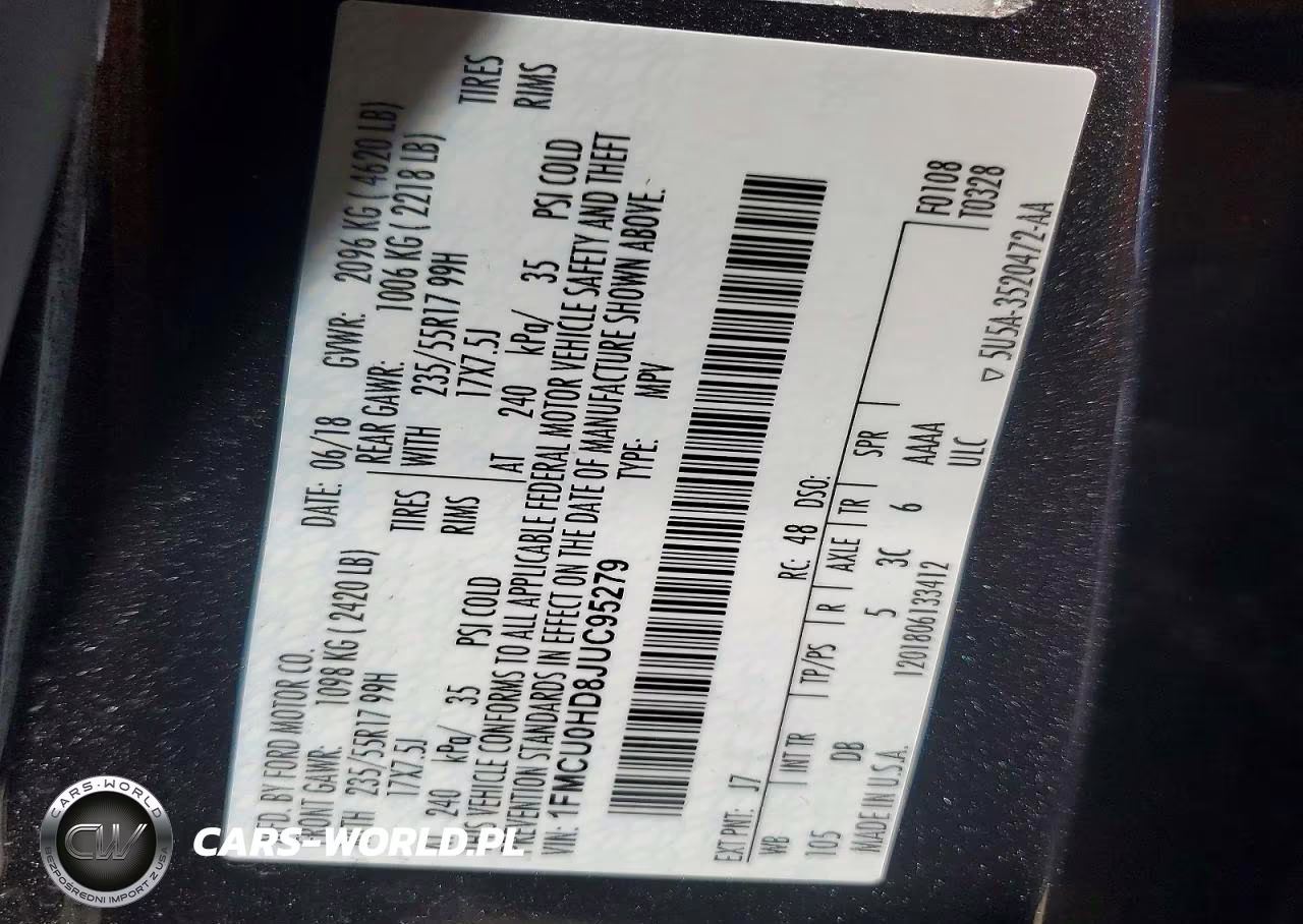 2018 Ford Escape Sel VIN:1FMCU0HD8JUC95279 - 13