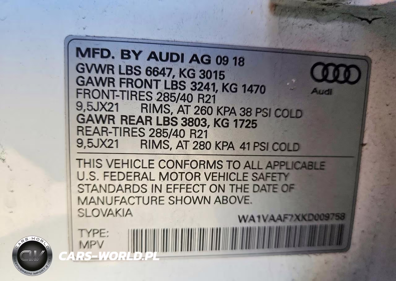 2019 Audi Q7 Prestige VIN:WA1VAAF7XKD009758 - 13