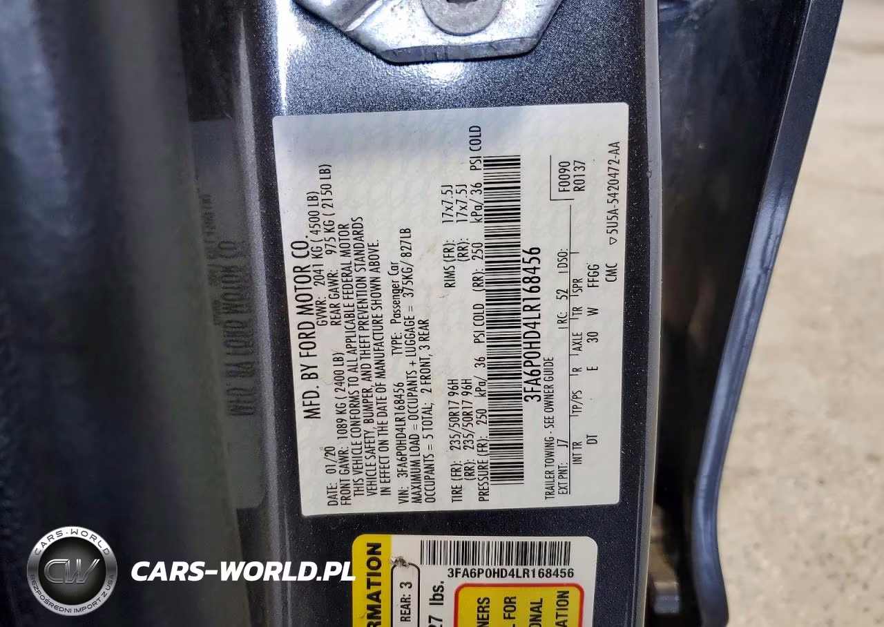2020 Ford Fusion Se VIN:3FA6P0HD4LR168456 - 12