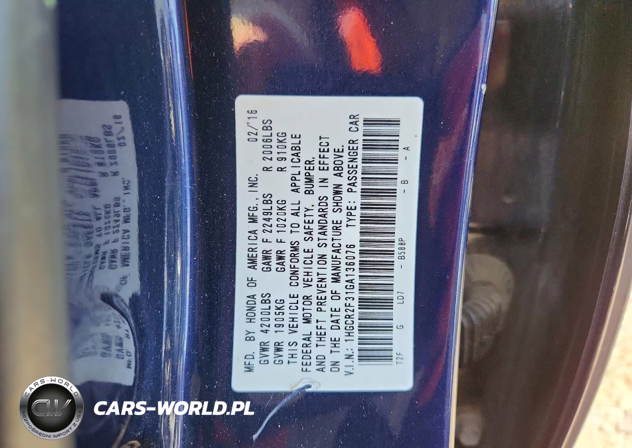 2016 Honda Accord Lx VIN:1HGCR2F31GA136076 - 12