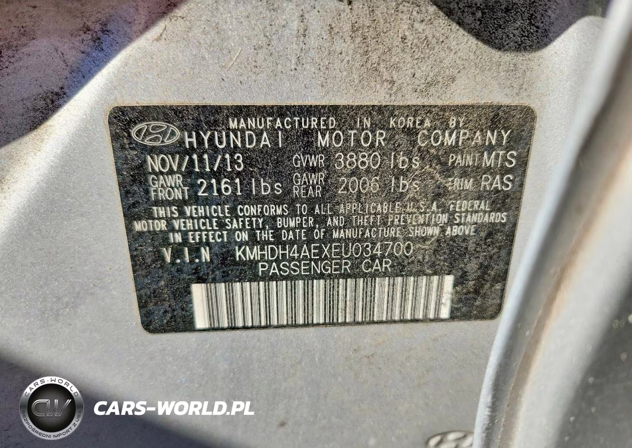 2014 Hyundai Elantra Se VIN:KMHDH4AEXEU034700 - 12