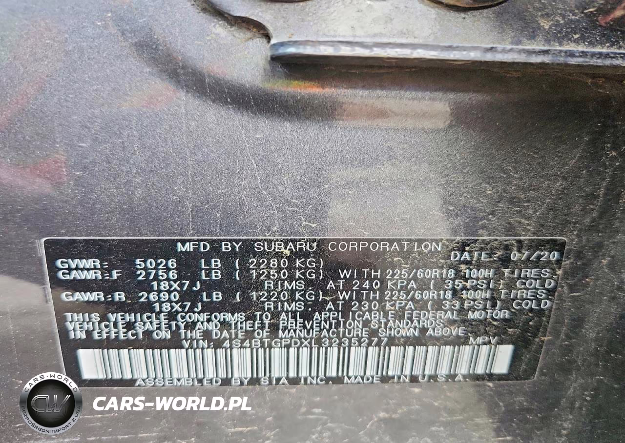 2020 Subaru Outback Touring Ldl VIN:4S4BTGPDXL3235277 - 12