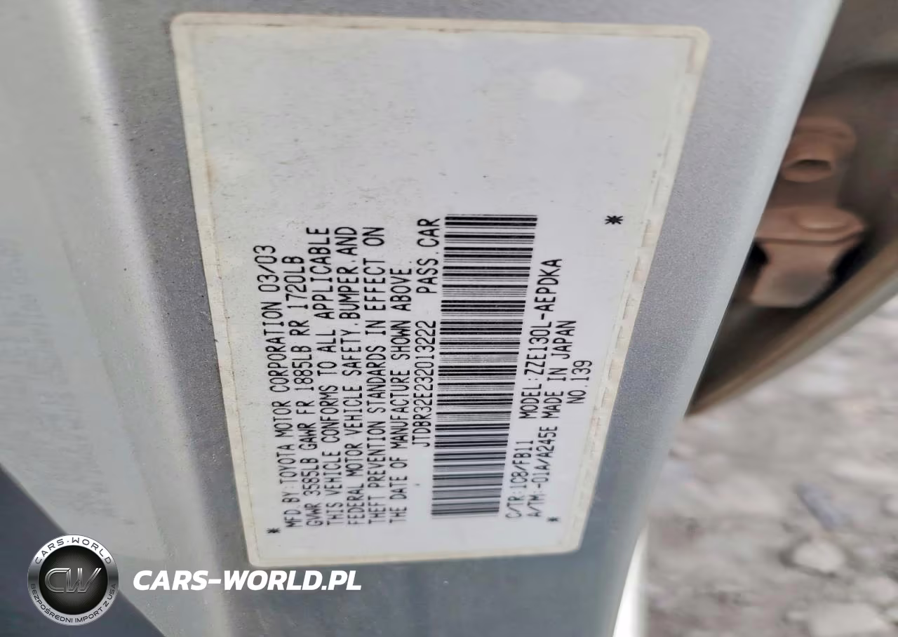 2003 Toyota Corolla Ce VIN:JTDBR32E232013222 - 12