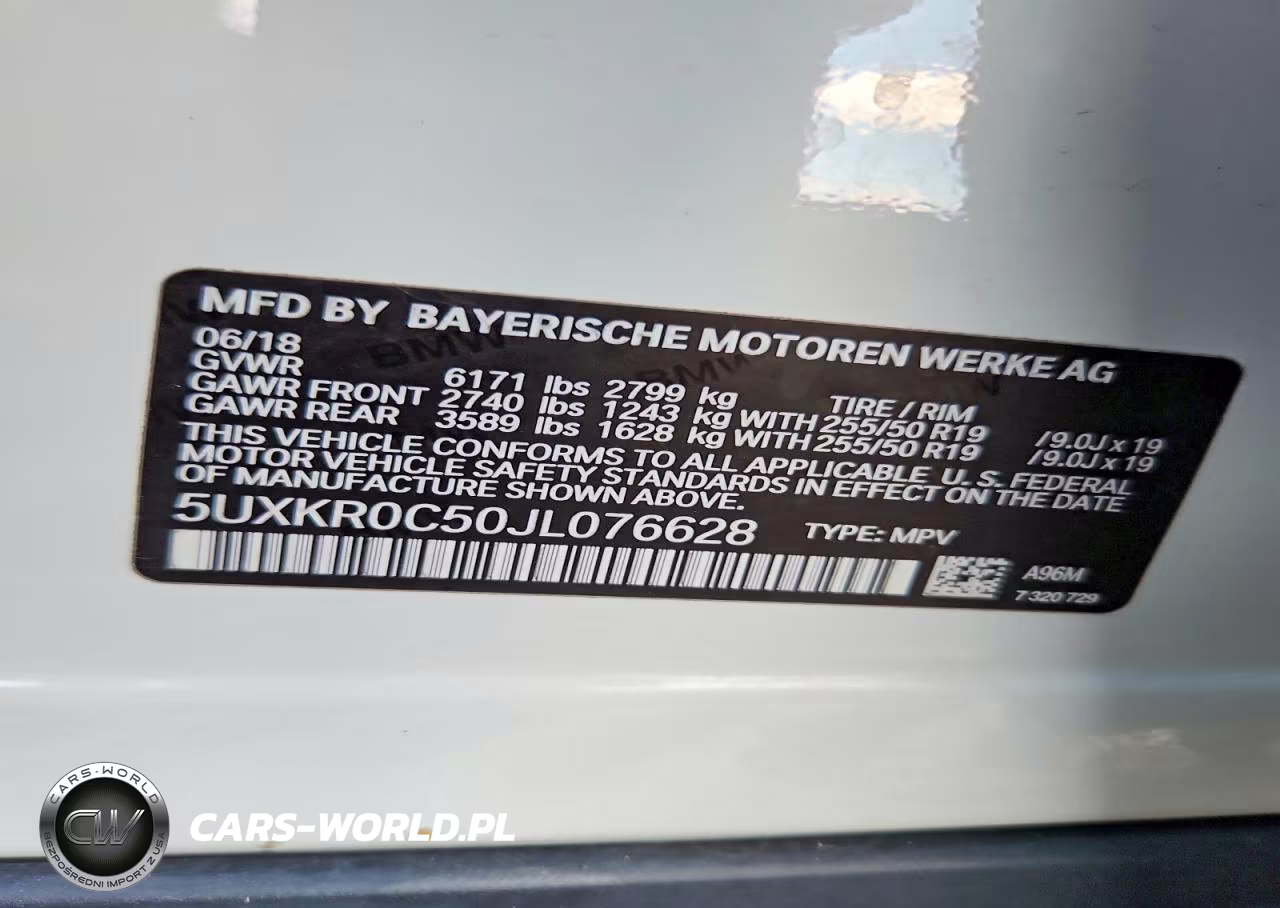 2018 BMW X5 xDrive35I VIN:5UXKR0C50JL076628 - 13