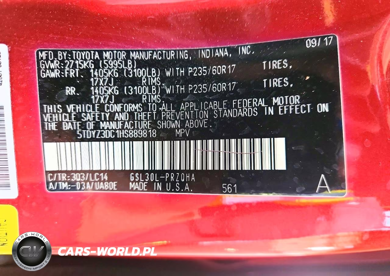 2017 Toyota Sienna Xle 8-Passenger VIN:5TDYZ3DC1HS889818 - 13