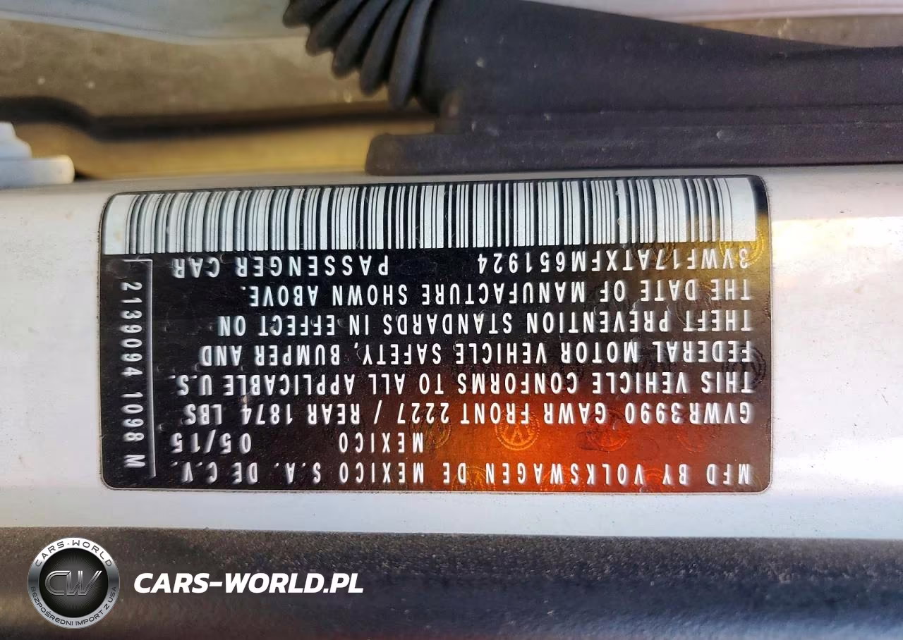 2015 Volkswagen Beetle 1.8T VIN:3VWF17ATXFM651924 - 12