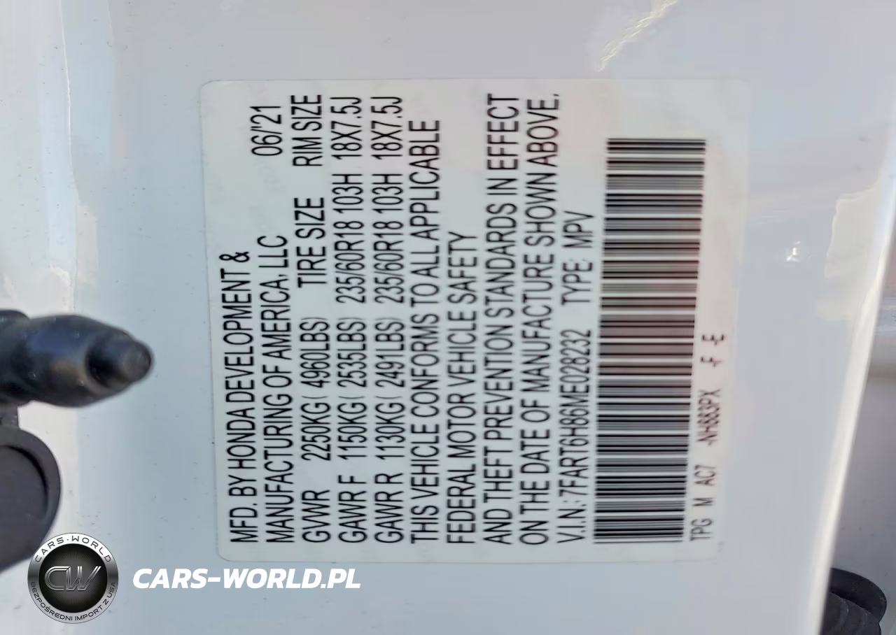 2021 Honda Cr-V Exl VIN:7FART6H86ME028232 - 14