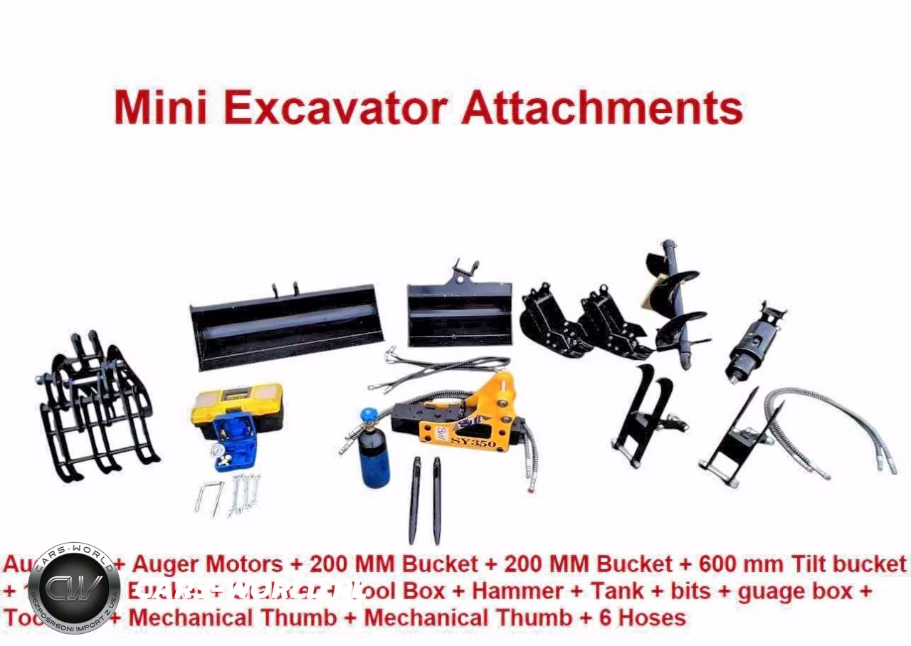 "Mini Excavator Attachments: Auger Bit + Auger Mot – zdjęcie 1 z 10