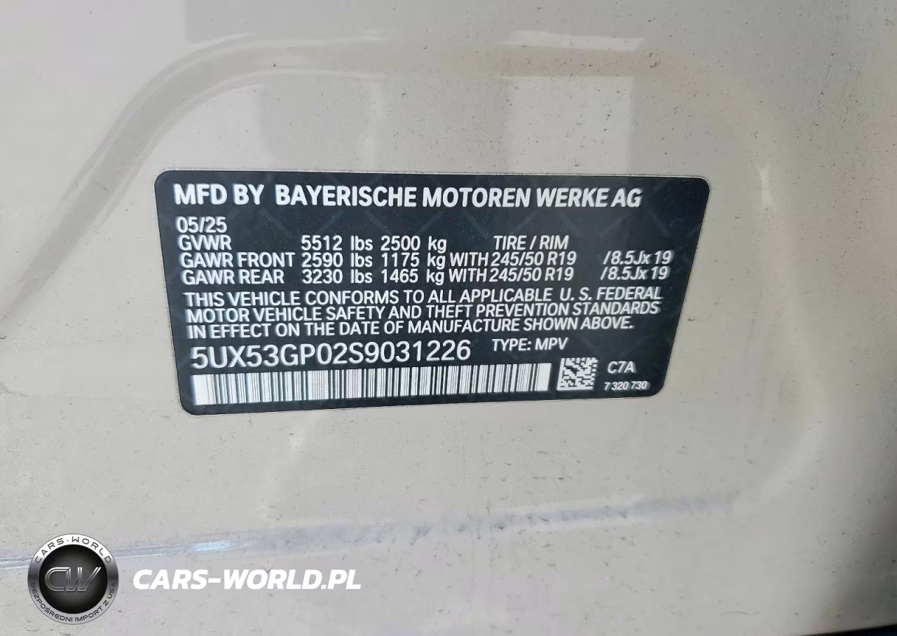 2025 BMW X3 30 xDrive VIN:5UX53GP02S9031226 - 14