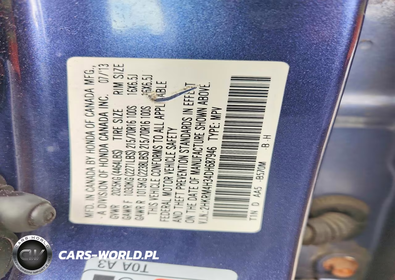 2013 Honda Cr-V Lx VIN:2HKRM4H34DH687946 - 12