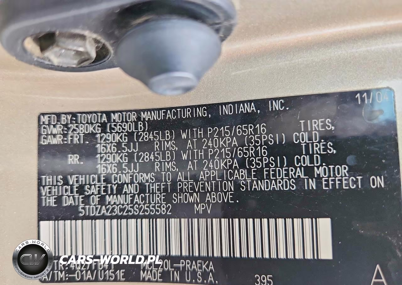 2005 Toyota Sienna Le 8 Passenger VIN:5TDZA23C25S255582 - 14