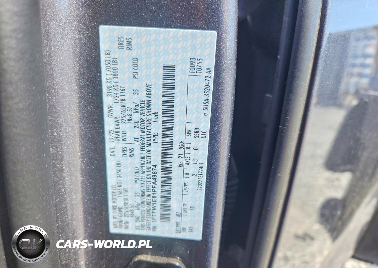 2023 Ford F150 Supercrew VIN:1FTFW1E81PFA49874 - 12